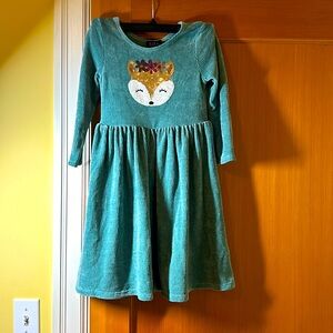 EUC Lilt Sea-foam light green dress with sequin fox decal (size 6x)